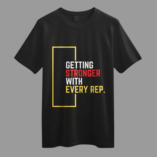 Getting Stronger With Every Rep: Regular-Fit Gym T-shirt For Men & Women